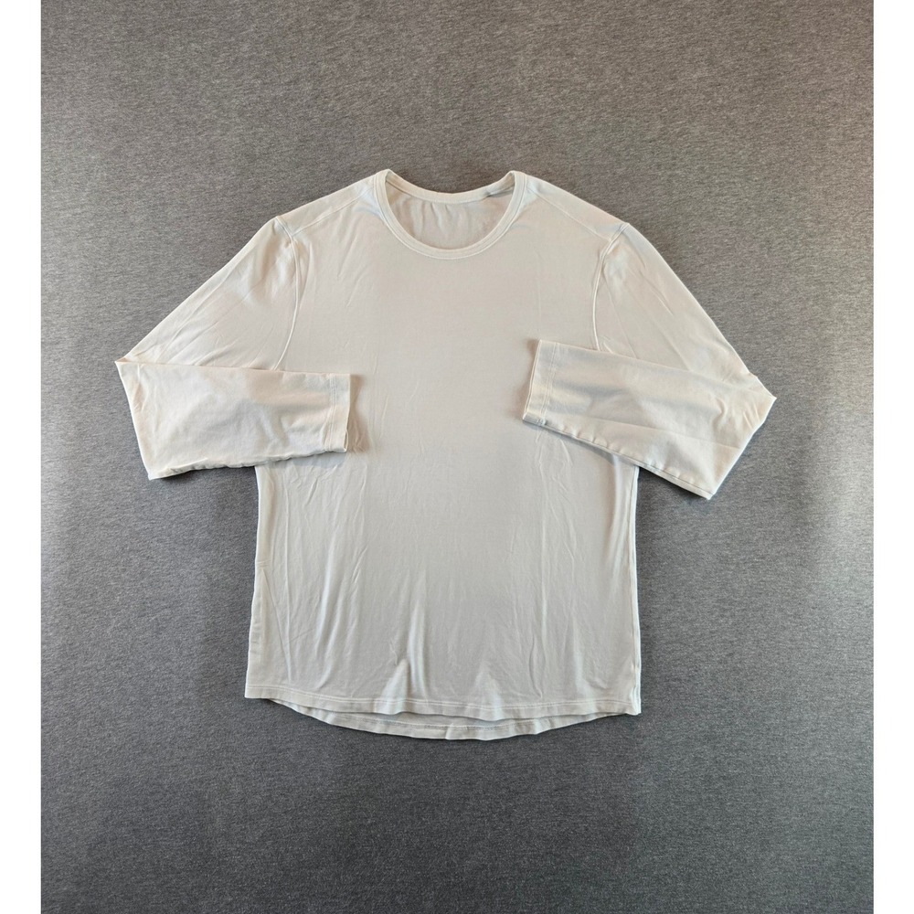 Lululemon Shirt Mens Size Large White Fundamental Long Sleeve Crewneck Active